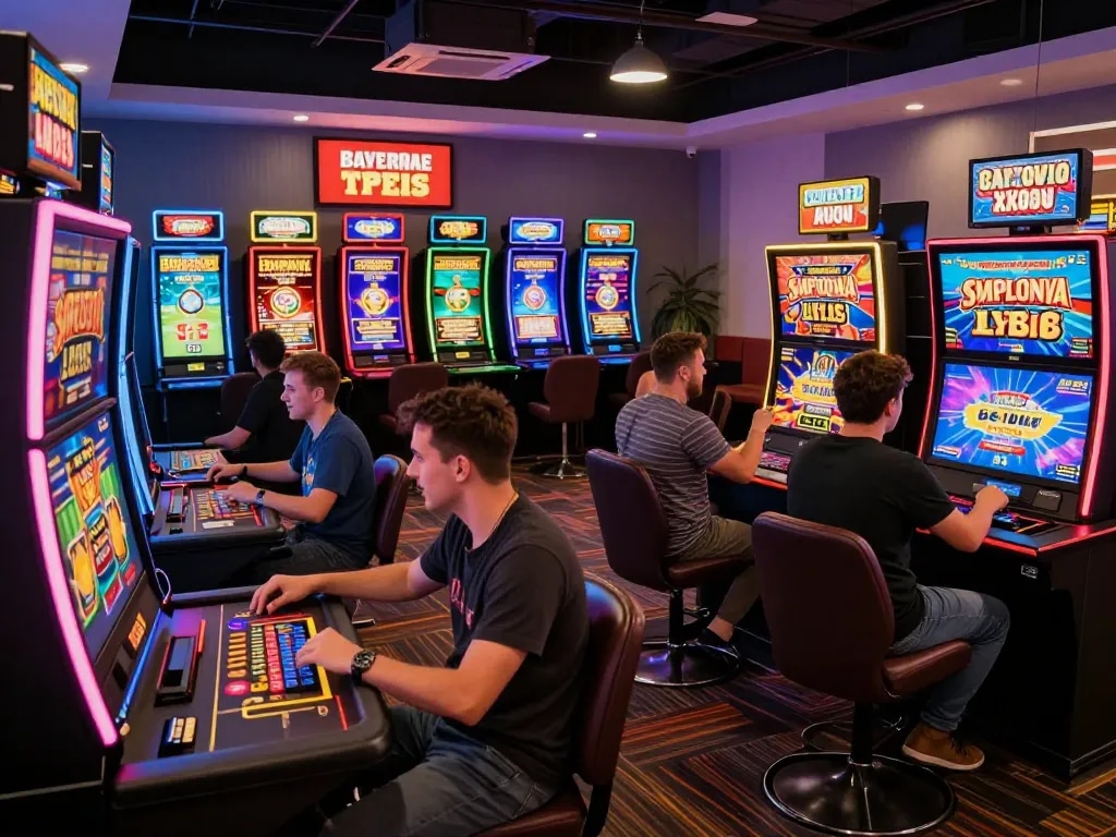 Exciting bem88 online gaming atmosphere with players engaged in slots and sports betting.