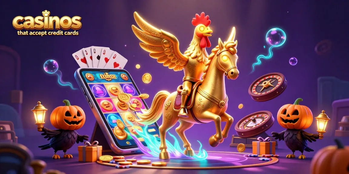 Experience thrilling action at casinos that accept credit cards, featuring vibrant gaming elements.