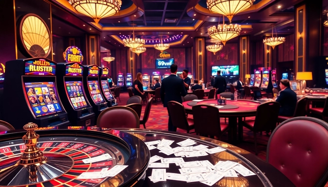 Experience the thrill of online gambling with exciting games on 69vn, featuring vibrant casino visuals.