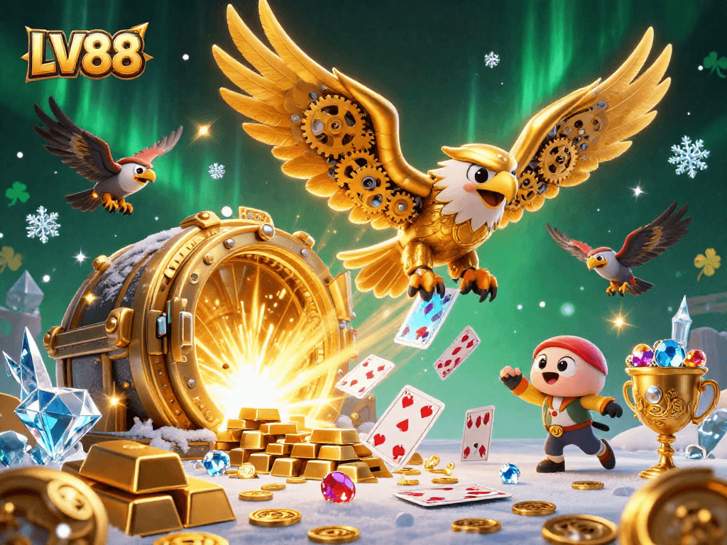 Experience excitement with the LV88 golden eagle amidst glittering casino treasures.