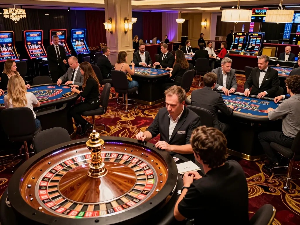 Watch thrilling games unfold on the vibrant casino floor showcasing ผลบอลวันนี้ in action.