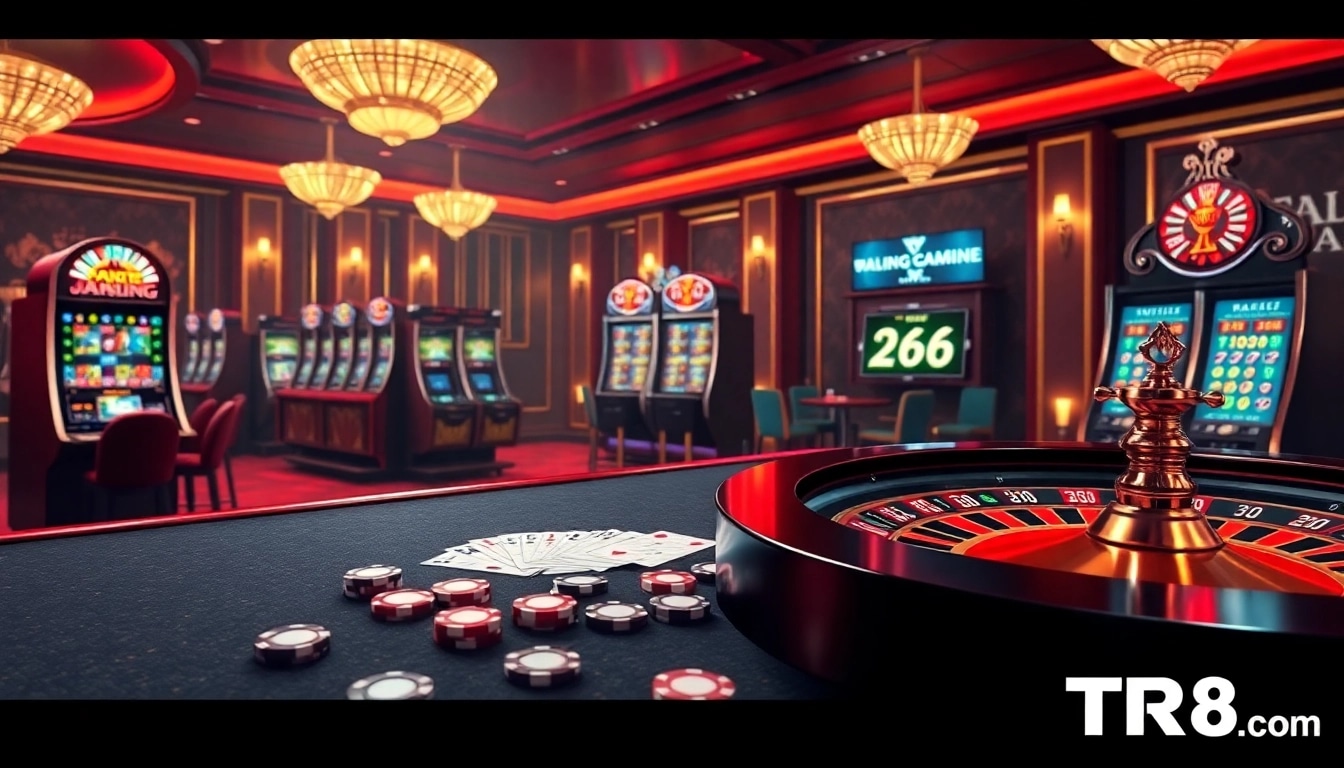 Experience luxury gaming at TR88 com with engaging tables and vibrant slot machines.