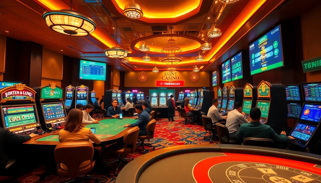 Exciting online gambling scene at tk88win.live with players enjoying casino games.