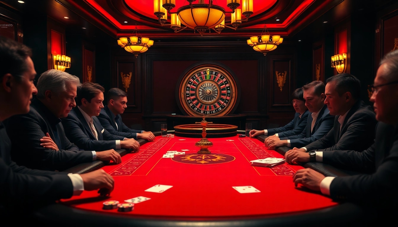 Players enjoying the thrilling 77ball game at a luxurious casino table.