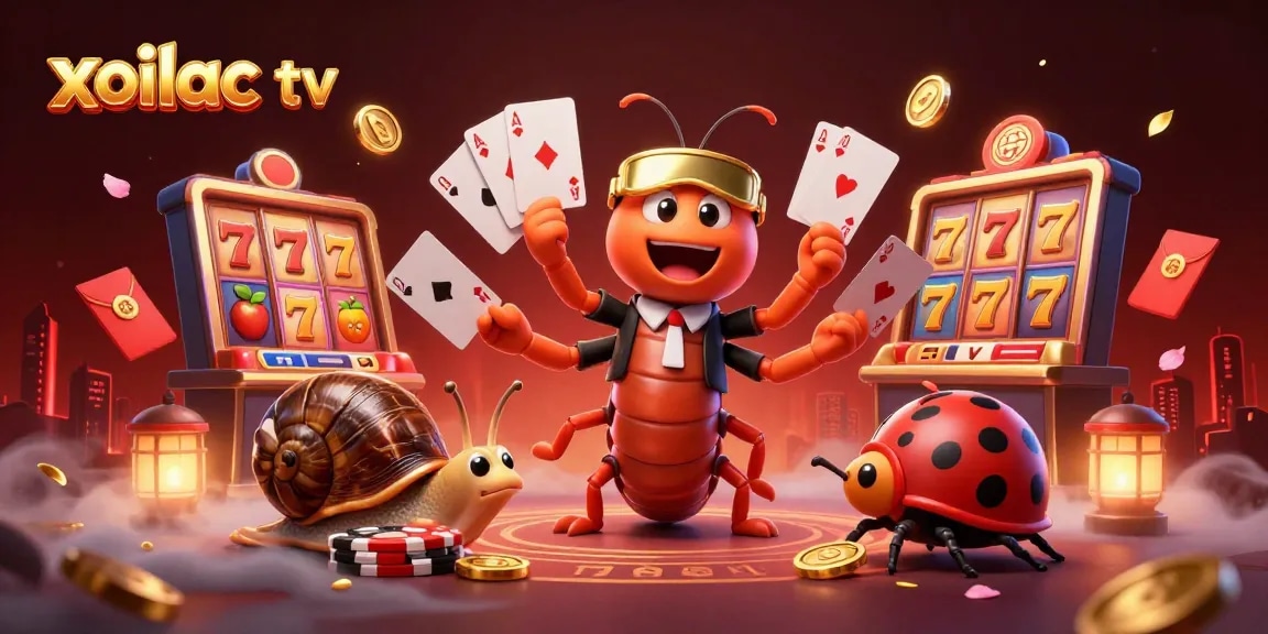 Experience the excitement of xoilac tv with an animated dealer and vibrant casino elements.