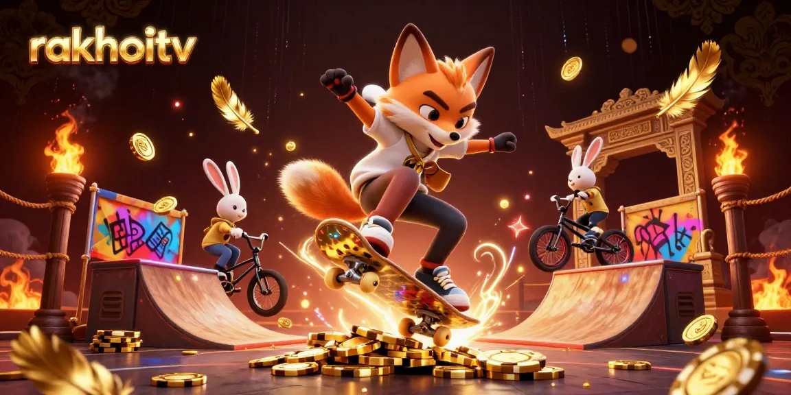 Experience rakhoitv's dynamic casino atmosphere with animated characters and vibrant gaming elements.