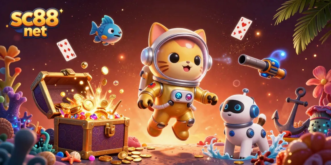Experience the thrilling world of sc88 net as our adventurous cat astronaut discovers brilliant treasure and gameplay