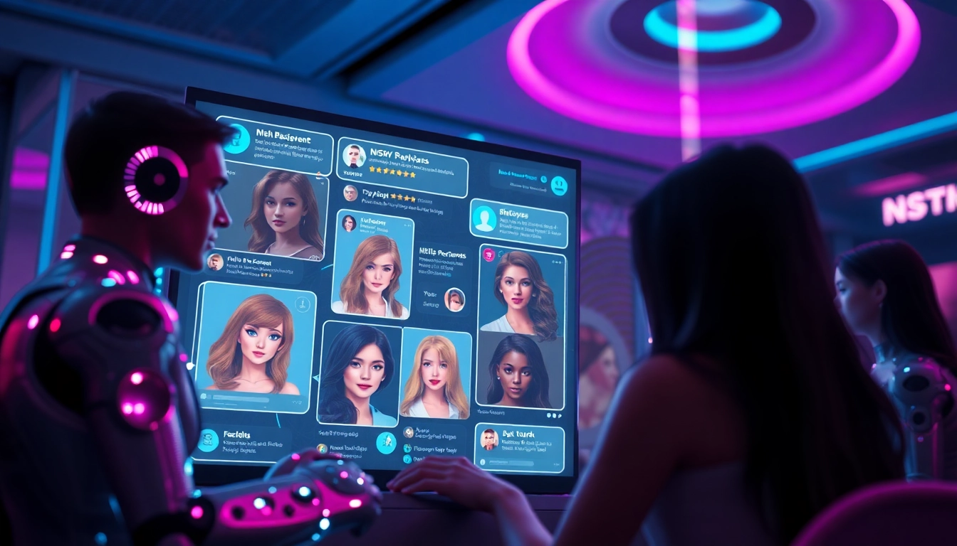 AI NSFW chatbot interface showcasing user interaction and character engagement.