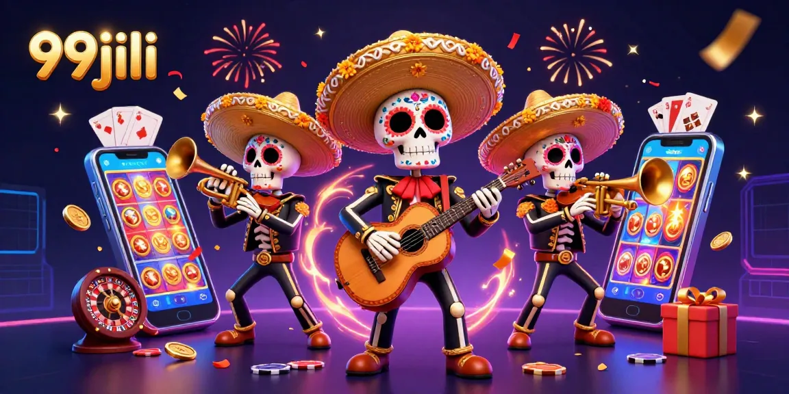 Experience thrilling gaming options at 99jili with vibrant mariachi characters and dynamic gambling elements.