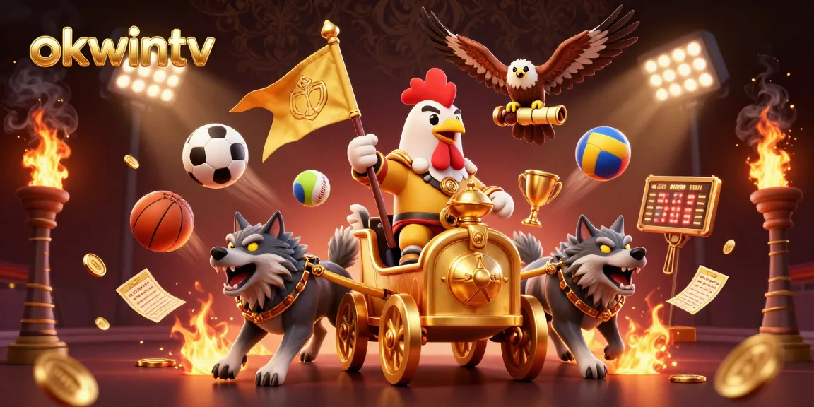 Engage in thrilling betting adventures at okwintv with dynamic sports balls and vibrant casino elements.