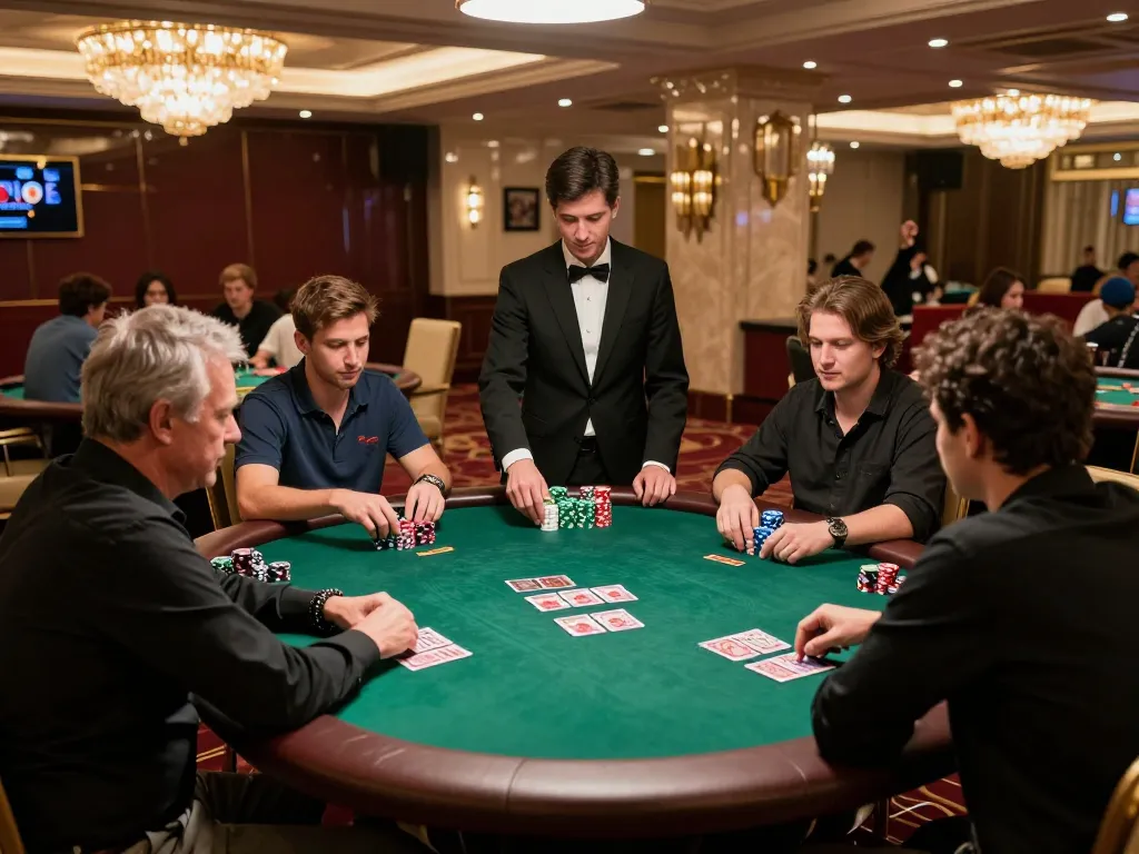 Players strategizing at Nhà cái Ga28 poker tables with dynamic gameplay.