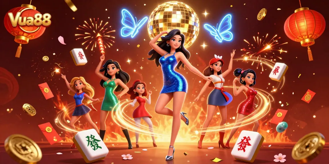 Experience vibrant gaming with Vua88 featuring a glamorous scene full of casino excitement.