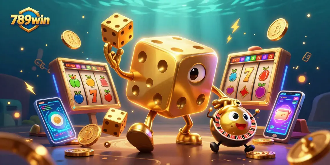 Experience the excitement of 789win with dynamic casino elements and vibrant 3D illustration.