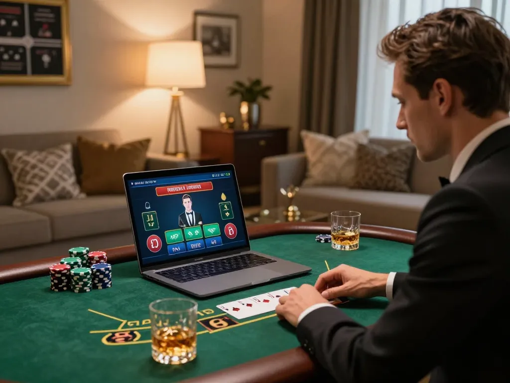 Engaging with live blackjack on LV88, enjoying a sophisticated home gambling experience.