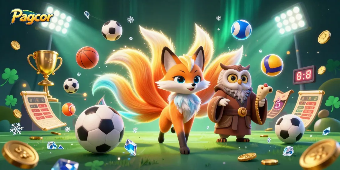 Experience the thrill of Pagcor gaming with vibrant spirit characters and dynamic sports elements.