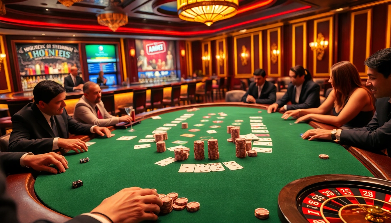 Thrilling gameplay at Nhà cái TT88's luxurious poker table, showcasing vibrant casino excitement.
