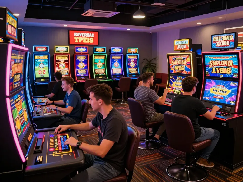 Exciting bem88 online gaming atmosphere with players engaged in slots and sports betting.