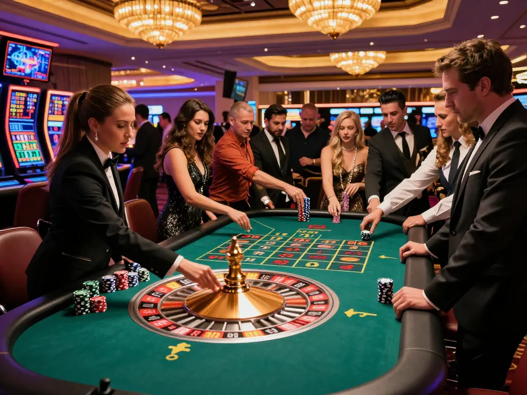 Players enjoying an exciting roulette game at 88club in Las Vegas, capturing the thrill of live betting.