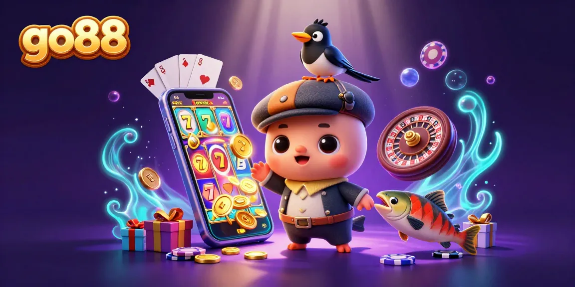 Engage with go88's thrilling slot game excitement featuring a playful 3D Nessie and friends.