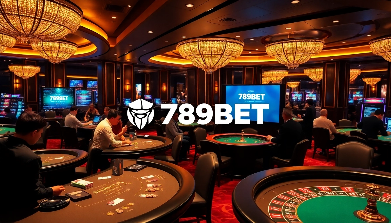 Experience the thrill of betting at a vibrant casino scene showcasing 789BET.
