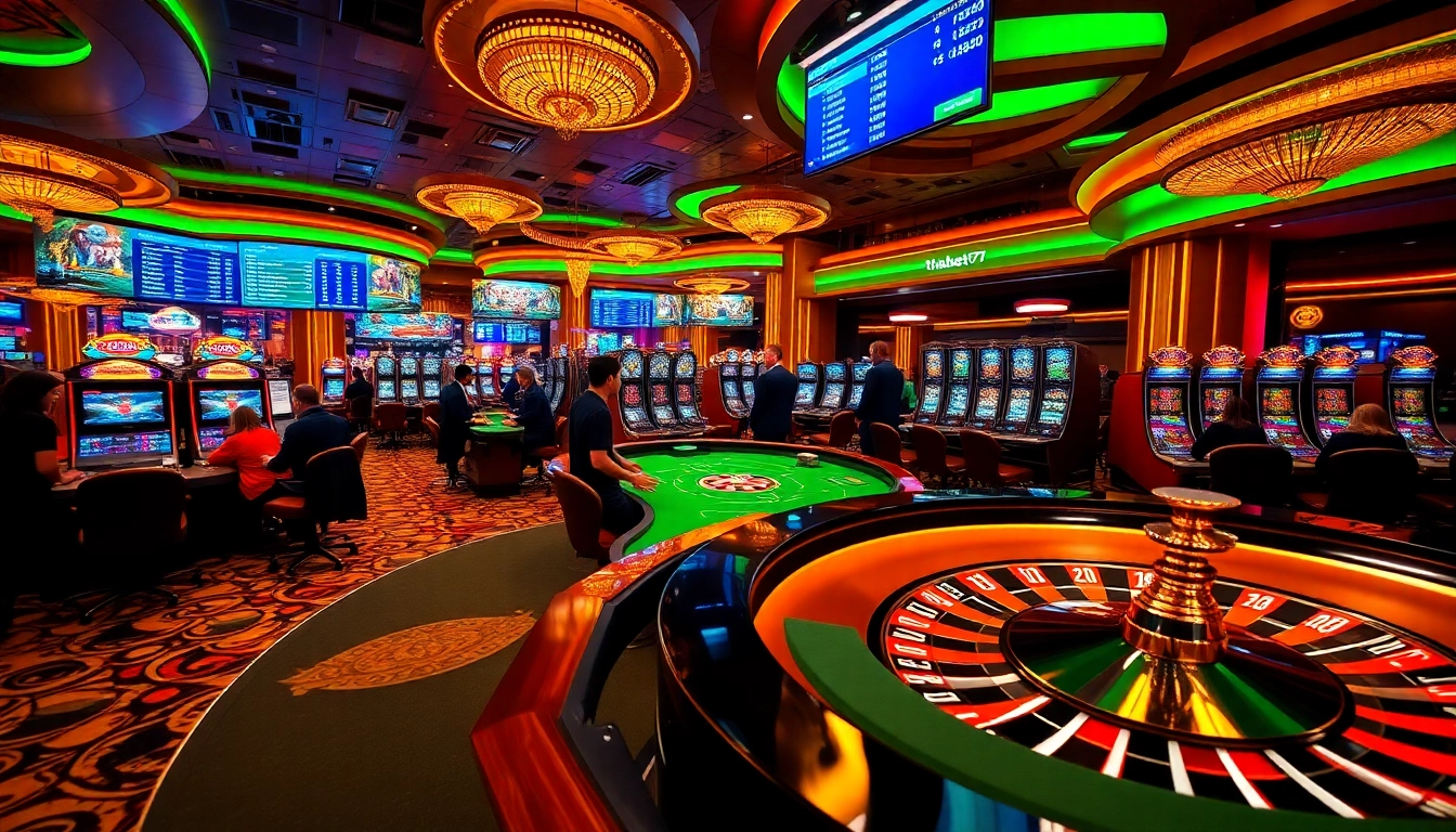 Experience thrilling games at thabet777 casino, featuring roulette, poker, and vibrant slot machines.