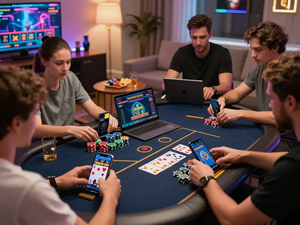 Online gaming experience with trusted nhà cái uy tín, showcasing players engaged with vibrant games and betting excitement.