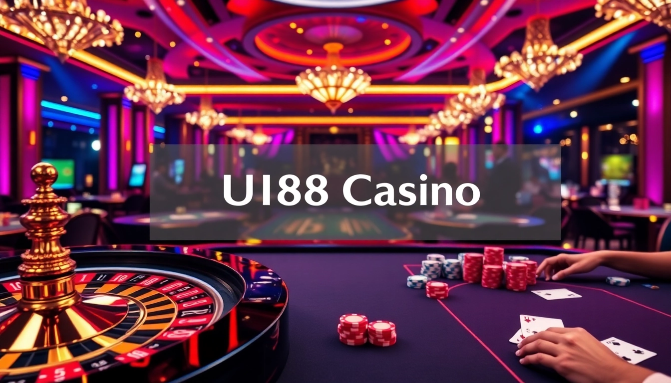 Experience thrilling gameplay at UU88 Casino with vibrant poker chips and roulette wheel.