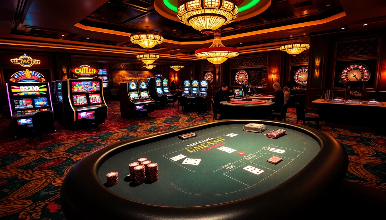 Experience the luxury and excitement of vipwin with a vibrant casino scene featuring poker and roulette.