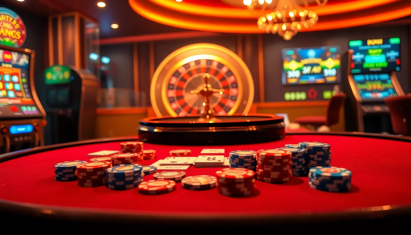 Experience the thrill of multiplayer gaming at OK 8386 with a vibrant poker table and roulette.