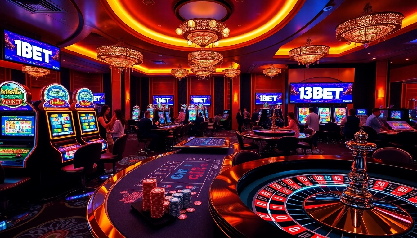 Casual players enjoying various casino games, highlighting the excitement of 13 BET bets and winnings in a vibrant setting.