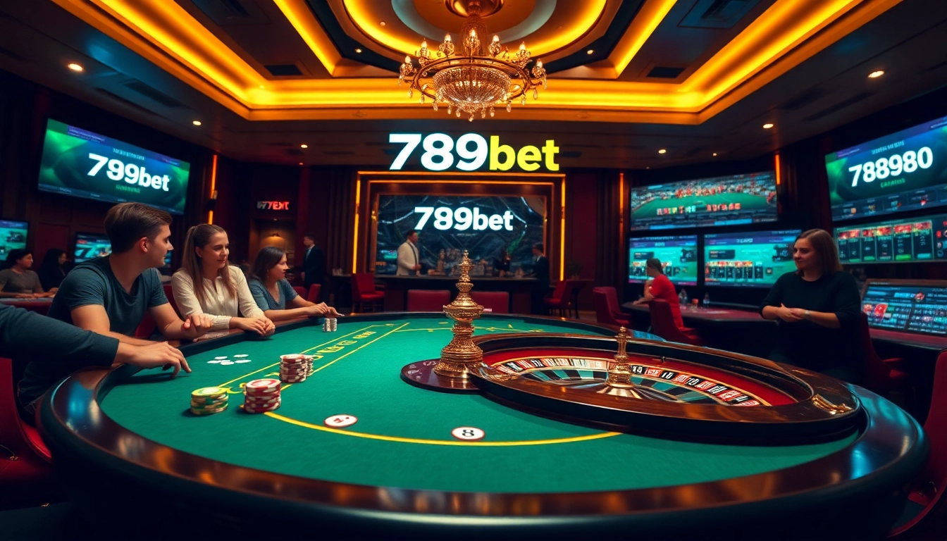 Experience the thrill of gaming with 789bet at a vibrant poker table with chips and cards.