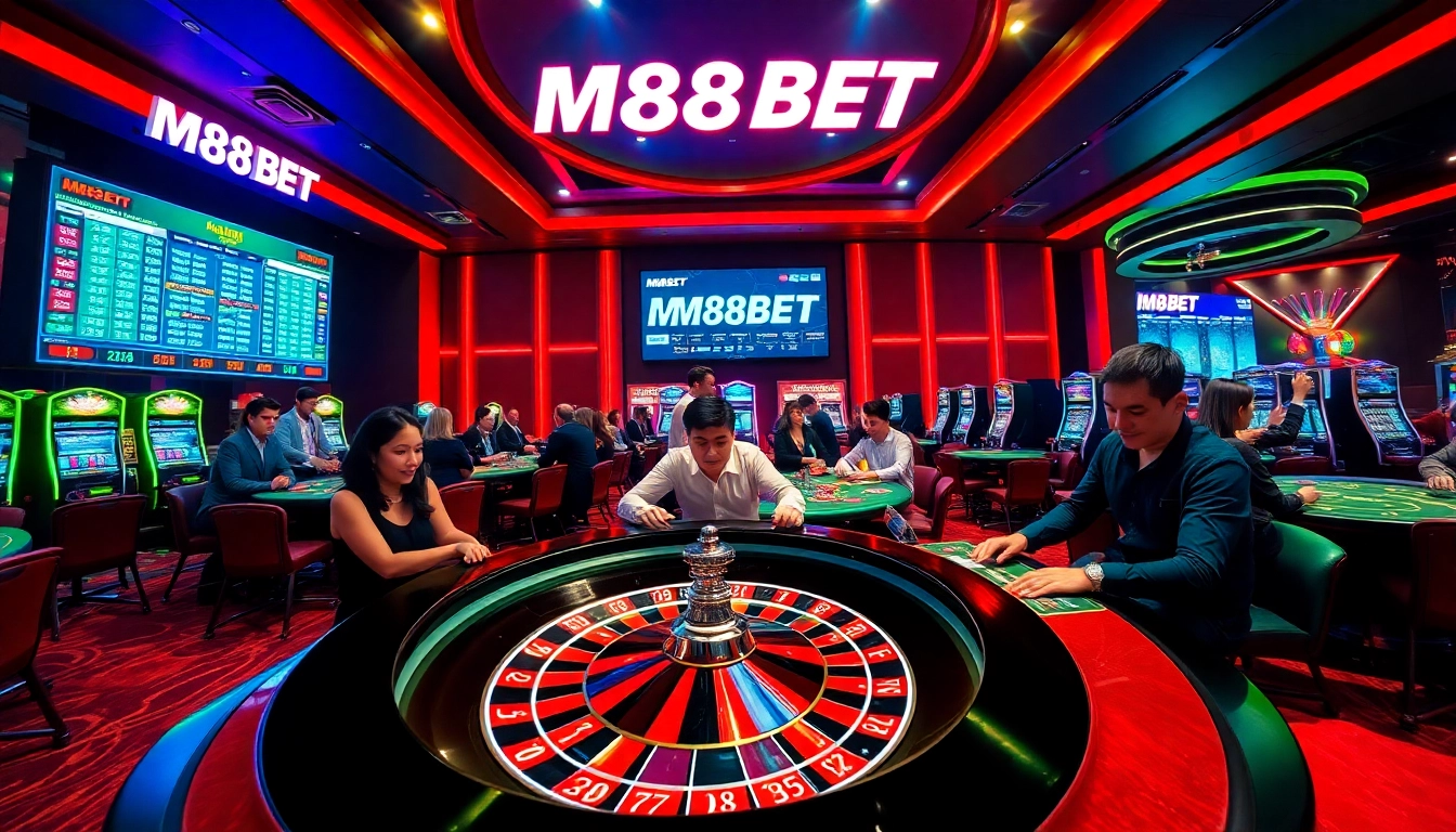 Experience thrilling gameplay at MM88BET with vibrant roulette, poker action, and high-stakes excitement.
