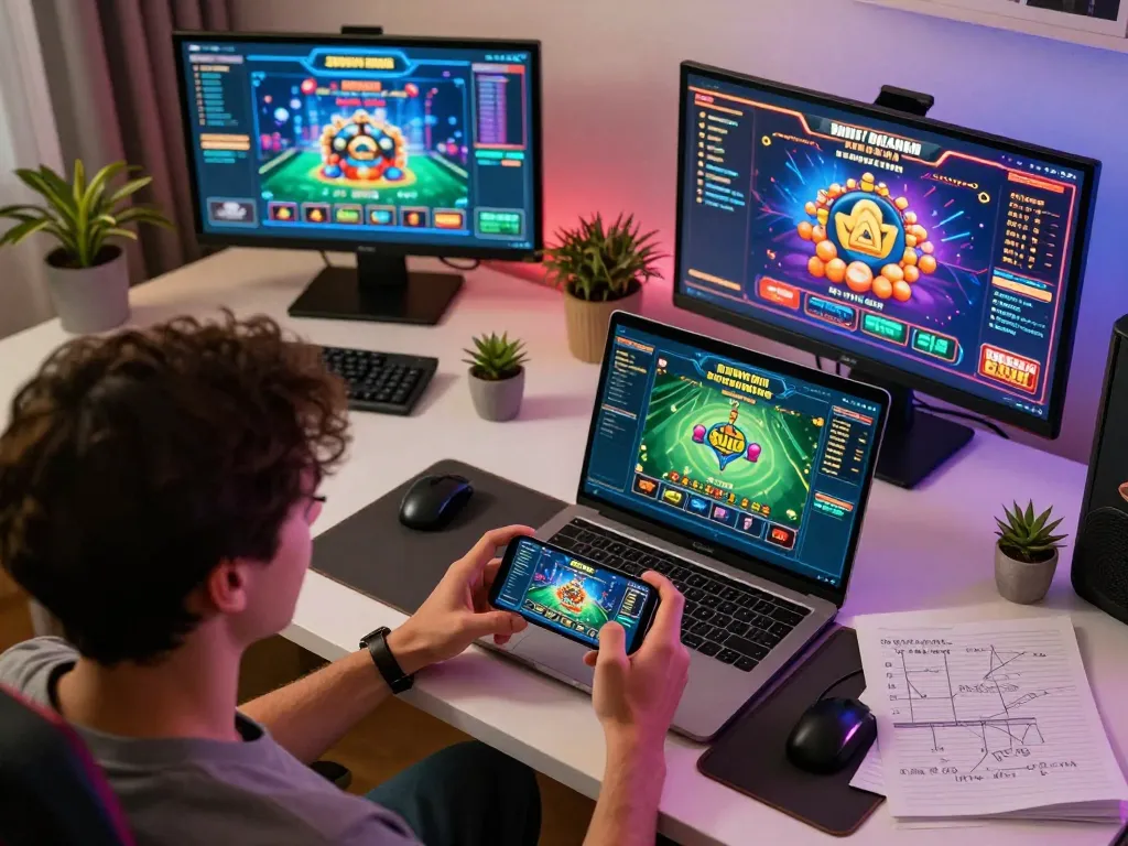 Engaged player immersed in a Game bài đổi thưởng on mobile device, showcasing dynamic online gambling experience