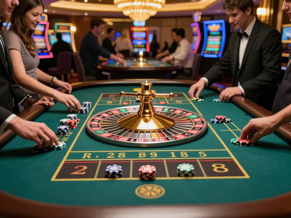Experience thrilling roulette action at LU88 with players immersed in the vibrant casino atmosphere