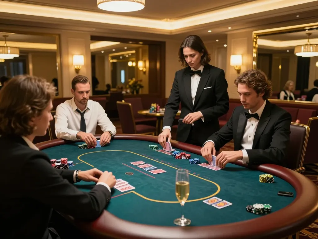 Players enjoying high-stakes poker at ALO8 VIP, showcasing luxury and excitement.