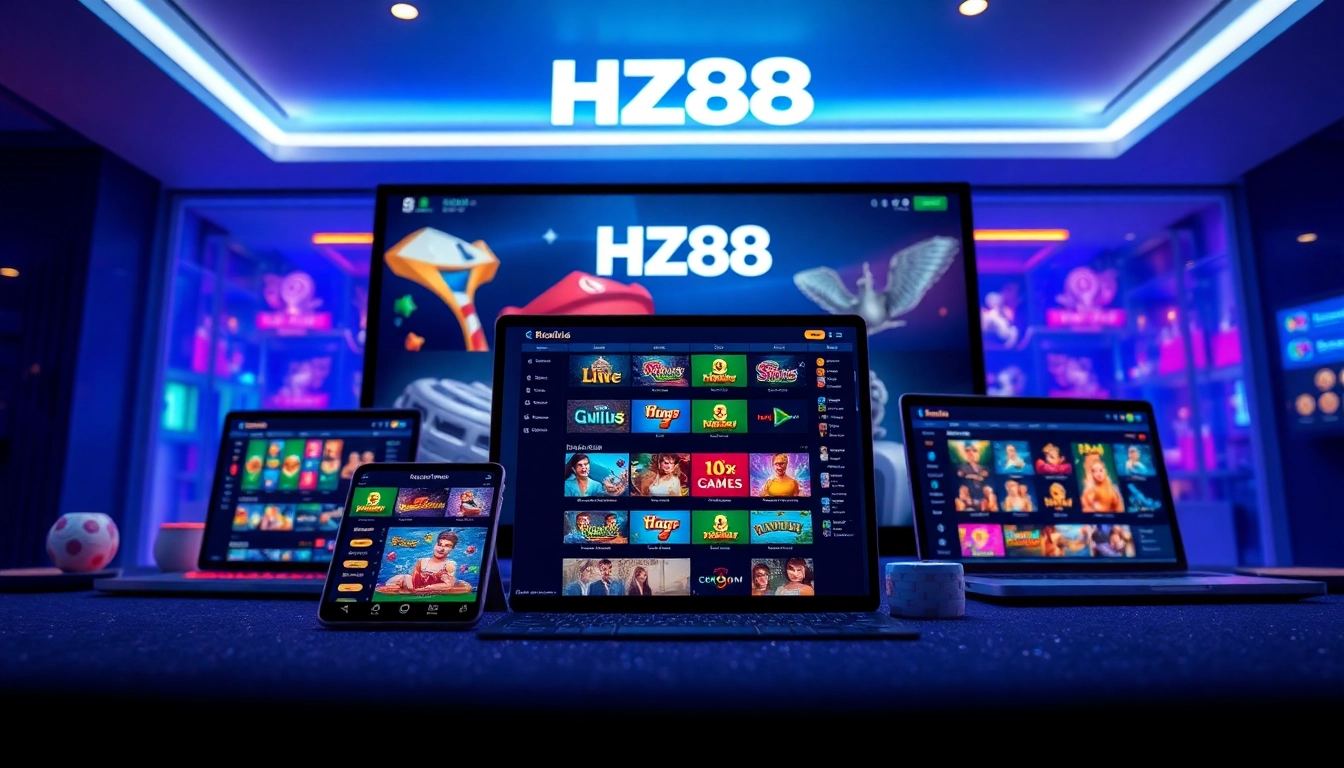 Experience HZ88's modern online gambling platform with diverse gaming options.