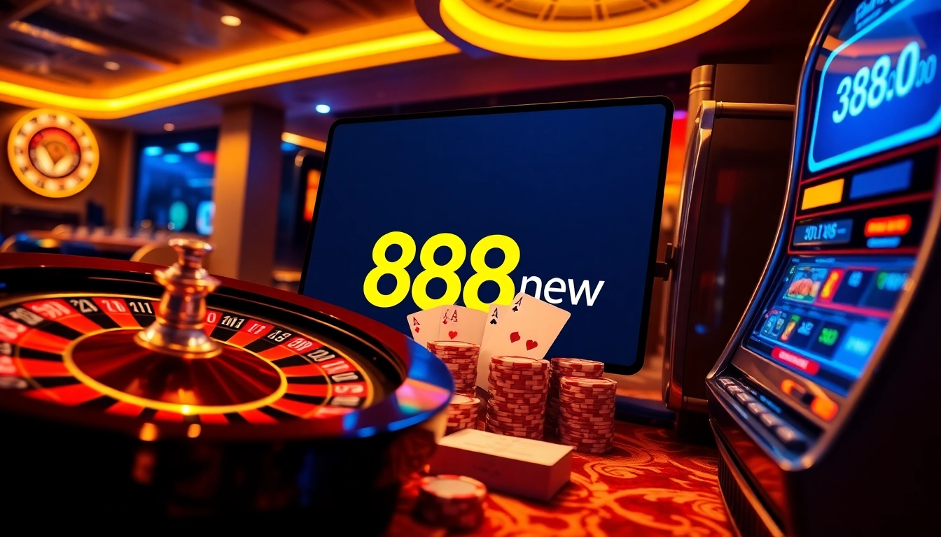 Engage with the thrilling world of 888new's online casino featuring roulette, cards, and vibrant slot machines.