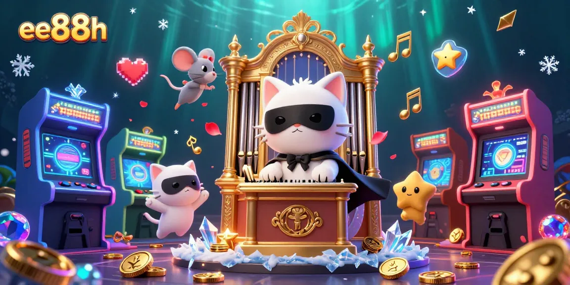 Engage with ee88h's gaming excitement featuring vibrant 3D characters and colorful arcade elements.