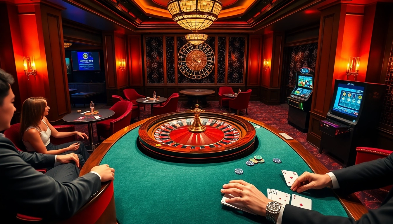 Experience the excitement of go8 casino gaming with players at the roulette table and colorful chips.