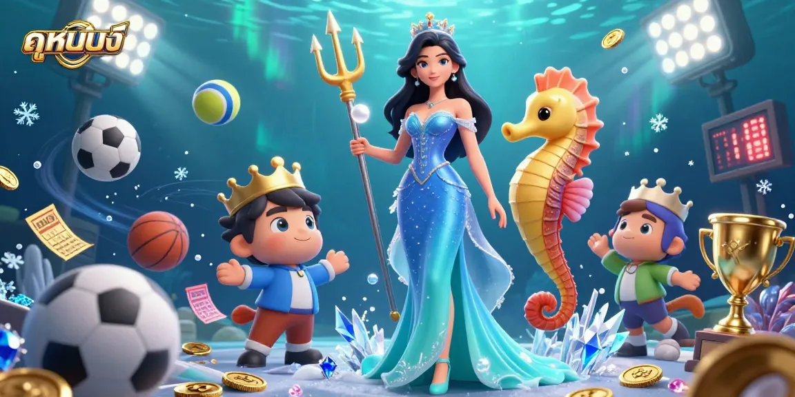 Experience ดูหนังออนไลน์ with an enchanting underwater scene featuring diverse gaming elements.