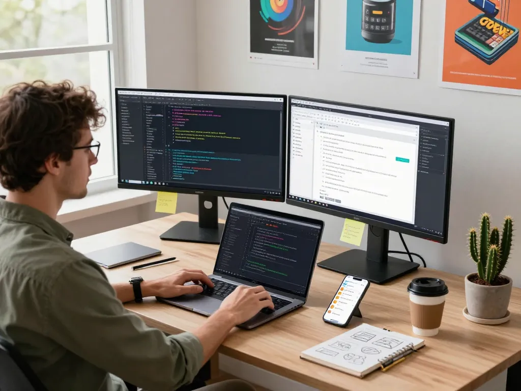 Moltbot: A developer's workspace showcasing an innovative coding environment with proactive task management.