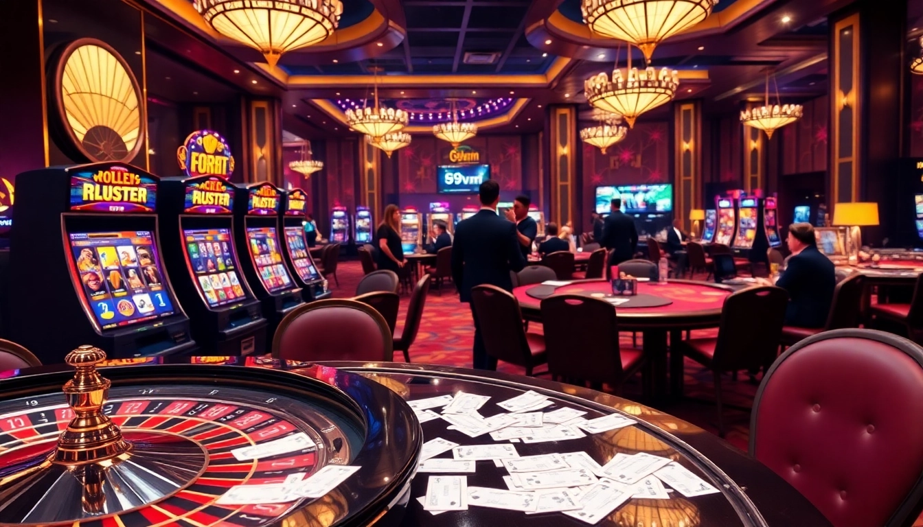 Experience the thrill of online gambling with exciting games on 69vn, featuring vibrant casino visuals.