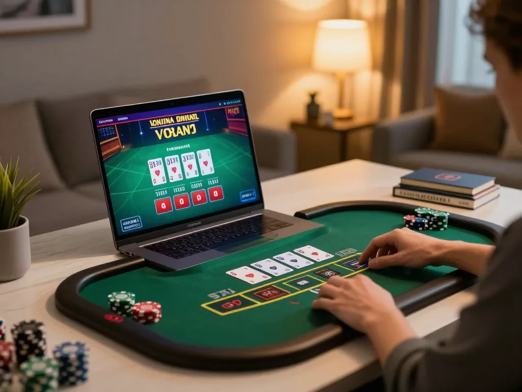 Engaging online gaming experience at 23win with live dealer blackjack on laptop