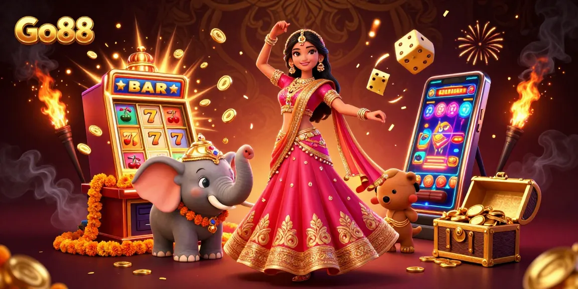 Spin the slots at Go88 with vibrant characters, golden coins, and jackpot excitement.