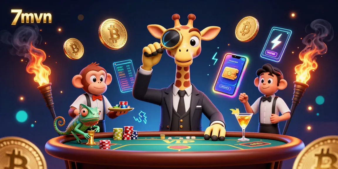 Experience high-stakes action at 7mvn's vibrant casino scene with 3D cartoon characters.
