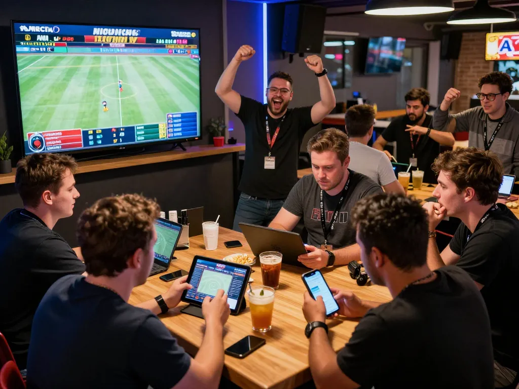 Engaged bettors analyzing live sports on their devices at https://tip88.locker/ during an exhilarating game.