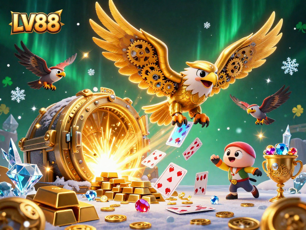 Experience excitement with the LV88 golden eagle amidst glittering casino treasures.