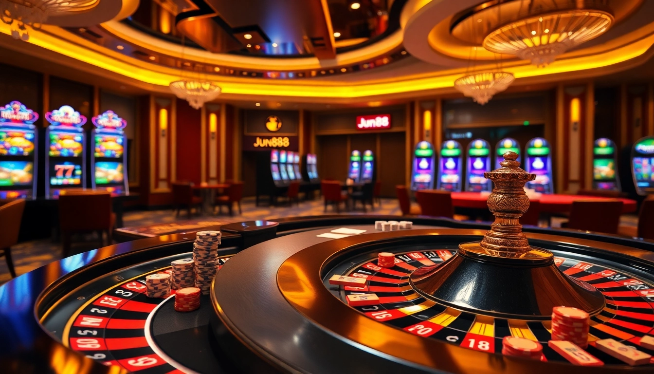 Experience high-stakes action at Jun88 with vibrant casino tables and thrilling games.