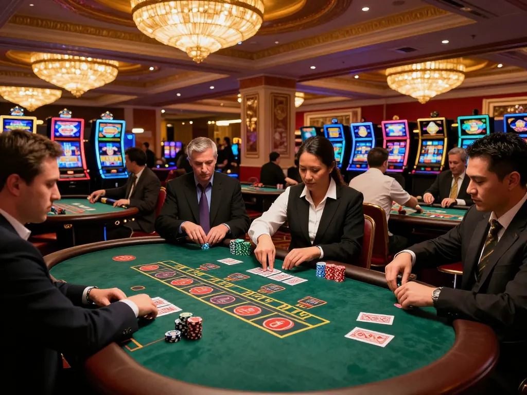 Experience the thrilling atmosphere at TT88 casino with players immersed in strategic table games