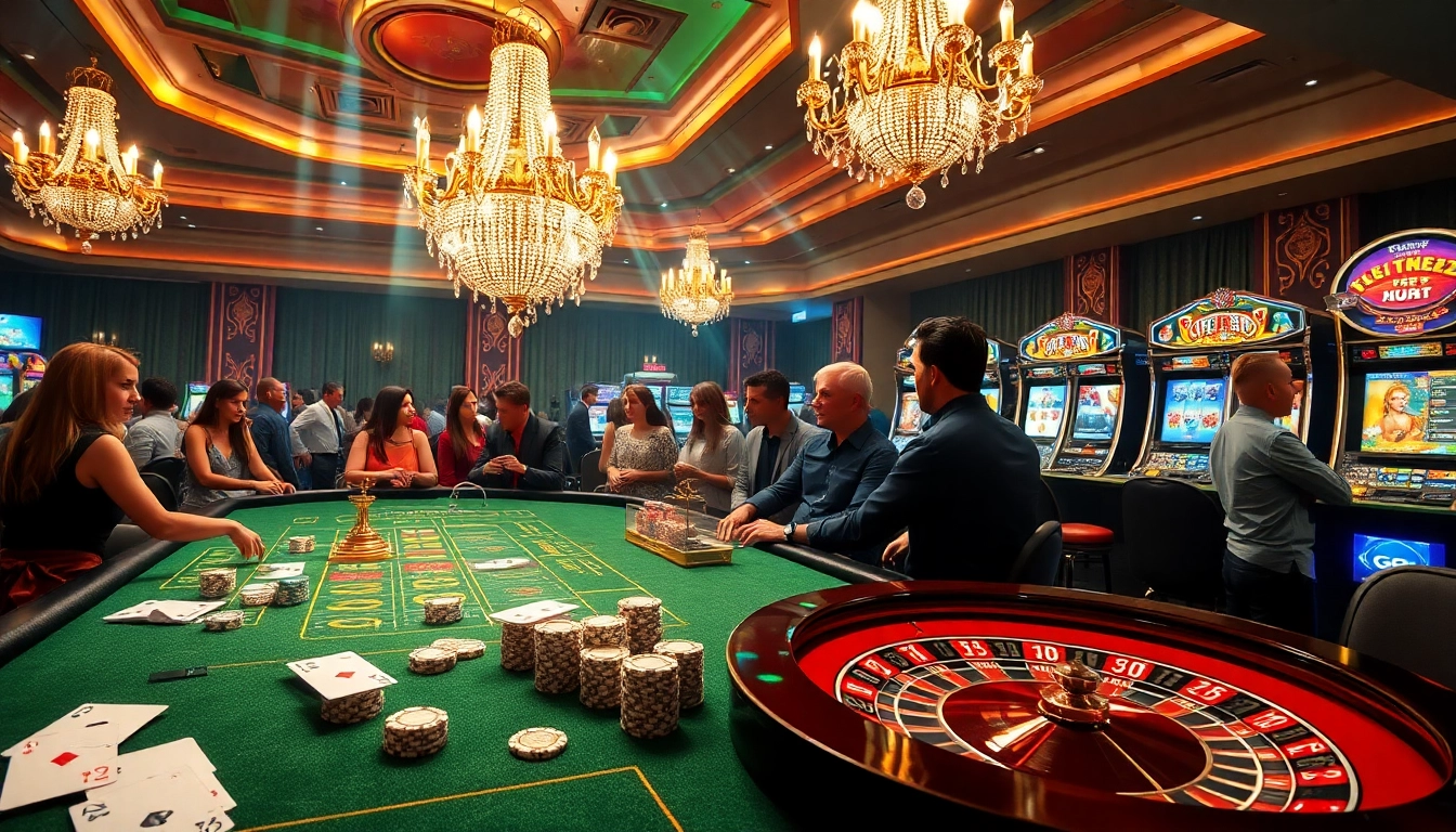 Experience excitement at Go8's luxurious casino table with vibrant poker chips and an engaging roulette wheel.